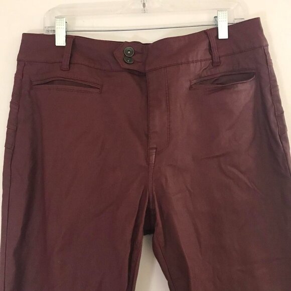 Tristan burgundy faux leather straight leg pants - Picture 2 of 4